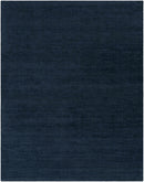 Brockton Solid Dark Blue Wool Rug