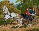 Horse-Drawn Carriage Ride Equestrian Needlepoint Canvas by Orchidea 1961M