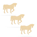 3 Horses Unfinished Wooden Shapes Craft Cutouts DIY Unpainted 3D Plaques 4 Inches