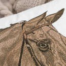 Horse head embroidery pillowcase brown & black living room decor
