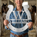 Custom Metal Wall Art - Personalized Horseshoe Sign