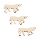 3 Horses Unfinished Wooden Shapes Craft Cutouts DIY Unpainted 3D Plaques 4 Inches