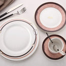 Horsebit pink & brown decorbites bone china tableware set dining room