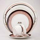 Horsebit pink & brown decorbites bone china tableware set dining room