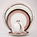 Horsebit pink & brown decorbites bone china tableware set dining room