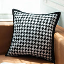 Houndstooth jacquard pillowcase black & white living room decor