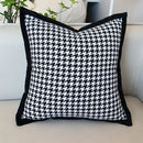 Houndstooth jacquard pillowcase black & white living room decor