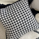 Houndstooth jacquard pillowcase black & white living room decor