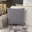 Houndstooth plaid pillow cover – black & white living room decor