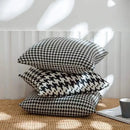 Houndstooth plaid pillow cover – black & white living room decor