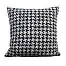 Houndstooth plaid pillow cover – black & white living room decor