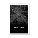 Houston Black Map Canvas