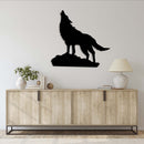 Howling Wolf Alternative Metal Wall Art – Wildlife Nature Rustic Cabin Decor
