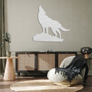Howling Wolf Alternative Metal Wall Art – Wildlife Nature Rustic Cabin Decor