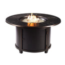 Black Aluminum Fire Table Set with Four Deep Seating Loveseats
