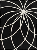 Davison Black Geometric Wool Carpet