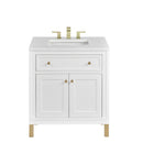 James Martin Chicago 30" Single Bathroom Vanity, Glossy White