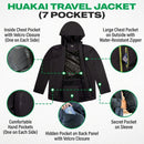 The Huakai Travel Rain Jacket - Black