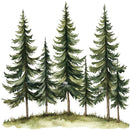 Woodland animals and Pine Trees - Fabric Nursery Wall Art Decals