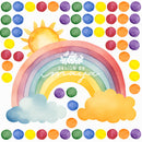 Watercolor Rainbow & Dots - Fabric Nursery Wall Art Decals