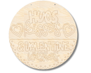 Unfinished Wood Etched Hugs and Kisses Door Sign | Paint By Line Crafts | up to 30" DIY