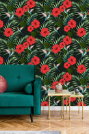 Hummingbird and Leaves Wallpaper