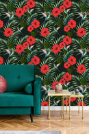 Hummingbird and Leaves Wallpaper