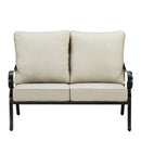 Black Aluminum Deep Seating Loveseat with Cushions