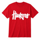 Huskers Sewn Silver Appliqué Red Licensed Women's Shirt | Multiple Sizes | H.Flynn Designs