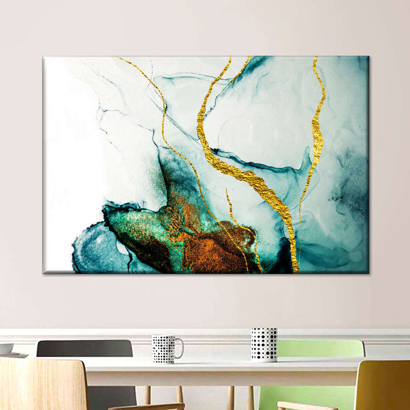 Abstract Gold Streaks Wall Art