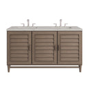 James Martin Portland 60" Double Bathroom Vanity, Whitewashed Walnut