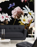 Flowers on Black Wallpaper