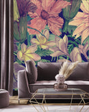 Voguish Modern Dark Floral Wallpaper