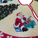 Santa Reading the Gift List by Christmas Tree Skirt 50 Inches