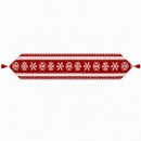 Snowflakes on Red Pattern Christmas Tablecloth Holiday Runner 76.5 Inches