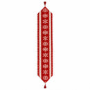 Snowflakes on Red Pattern Christmas Tablecloth Holiday Runner 76.5 Inches
