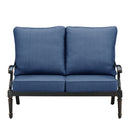 Black Aluminum Deep Seating Loveseat with Cushions