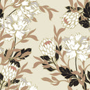 Modish Beige Floral Wallpaper Fashionable