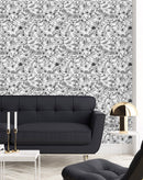 Modish Black and White Floral Wallpaper Smart