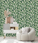 Modish Beige Wallpaper with Leaves Tasteful