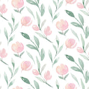 Contemporary Pink Flowers Wallpaper Chic