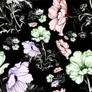 Stylish Black Wallpaper with Flowers Vogue
