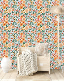 Modish Orange Flowers Wallpaper Vogue