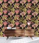Pink and Gold Palms Wallpaper