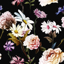 Flowers on Black Wallpaper
