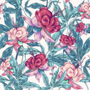 Elegant Exotic Pink Flowers Wallpaper
