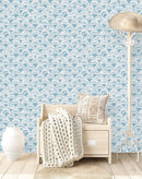 Modish Blue Abstract Pattern Wallpaper Tasteful