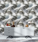 Grey Spots and Leaves Wallpaper