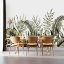 Stylish Green Exotic Leaves Wallpaper