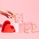 Gold Heart Glass Coffee Mug